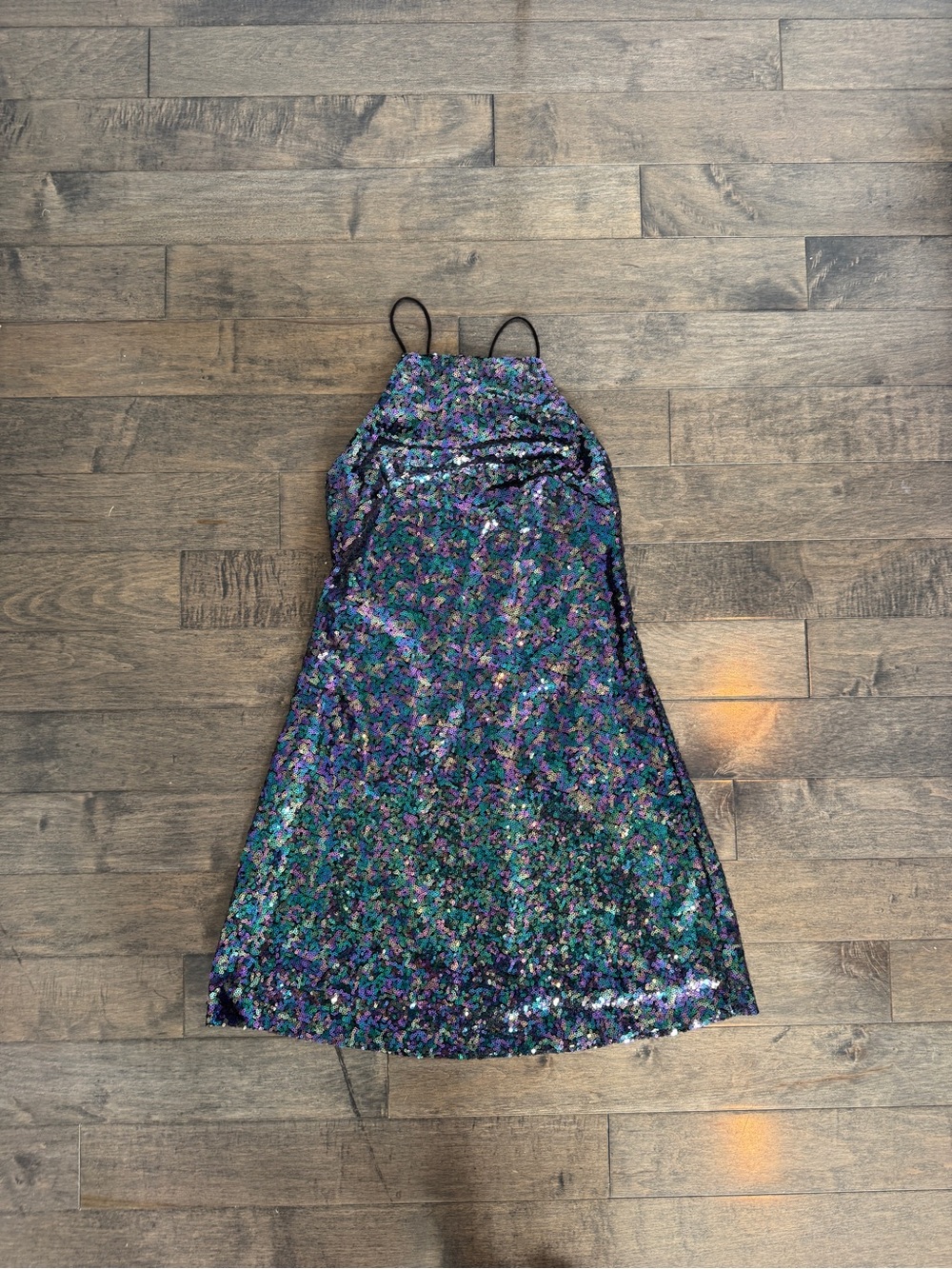 Motel Rocks women’s Iridescent Sequin Dress with open back